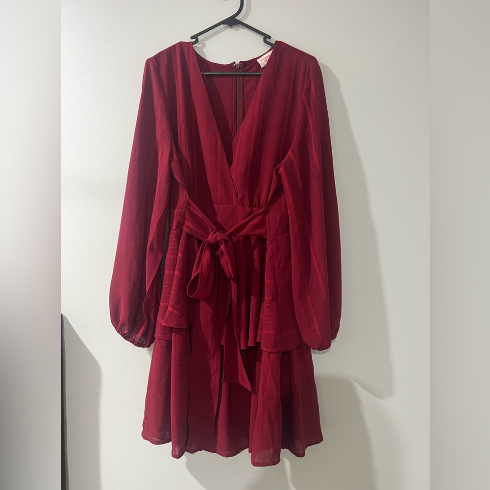 Red long sleeve Showpo dress - Picture 2 of 4